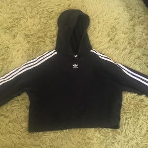 black adidas cropped hoodie